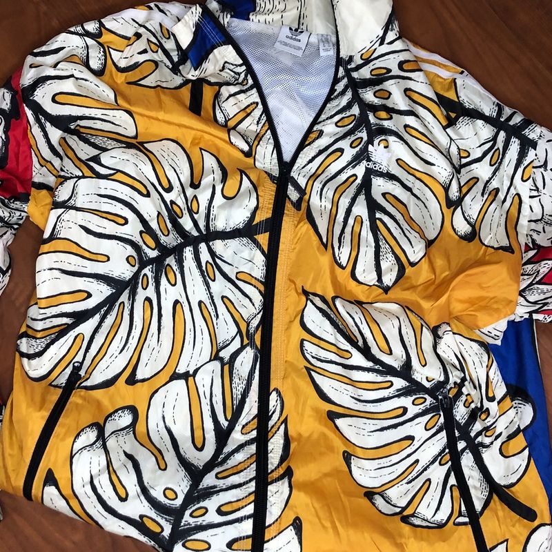 Adidas X Farm Yellow Palm Windbreaker Jacket Jaqueta Corta Vento