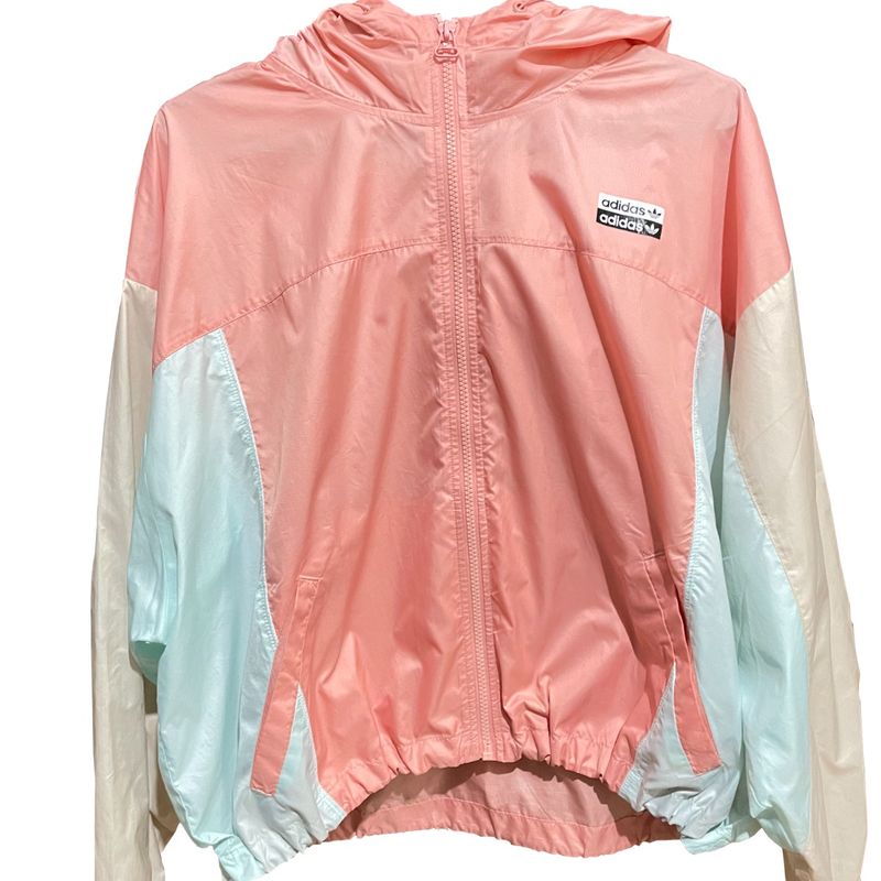 Jaqueta Corta Vento Adidas Originals Wb Rosa/bege/verde Casaco Feminino  Adidas Usado 103358243 enjoei