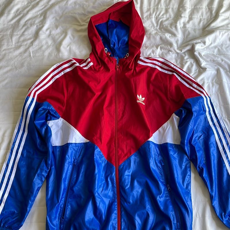 Jaqueta Corta Vento Adidas Velha e Azul Casaco Masculino Adidas Usado  99405852 enjoei