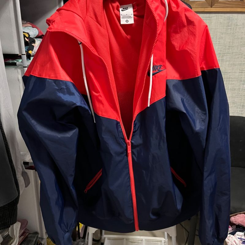 Jaqueta Corta Vento Azul/Vermelho Brinde (Nike) Nike Usado
