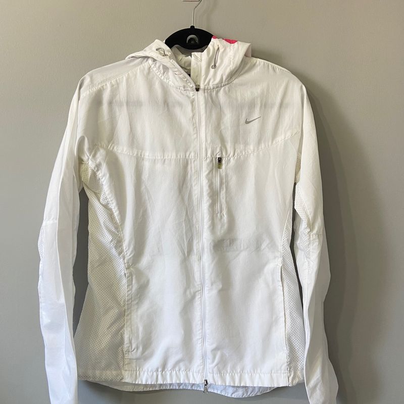 Jaqueta Corta Vento Branca Nike Casaco Feminino Nike Usado