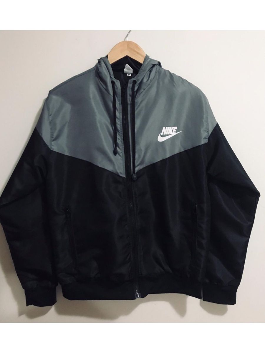 corta vento nike cinza e preto