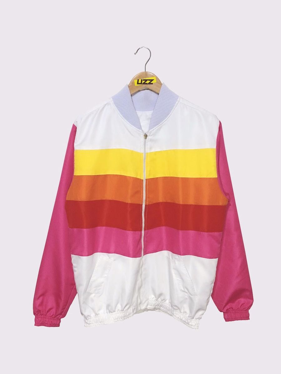 jaqueta corta vento colorida feminina