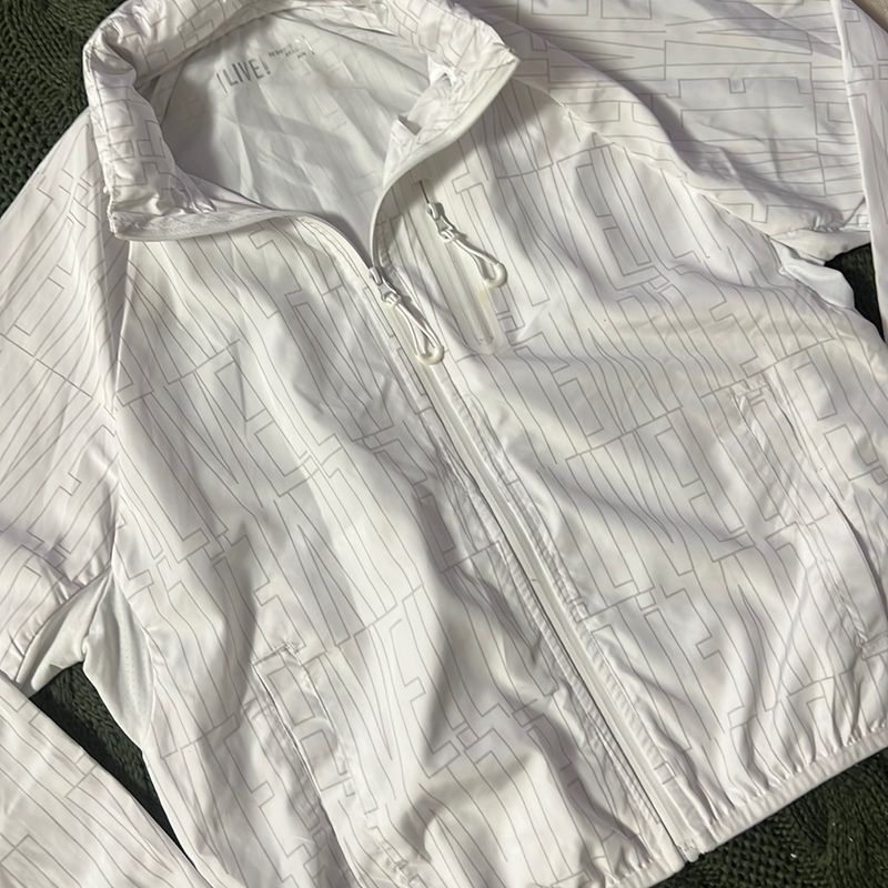 Jaqueta Corta Vento Live Branca Tam P Moda Esportiva Feminina Live Usado  98233823 enjoei