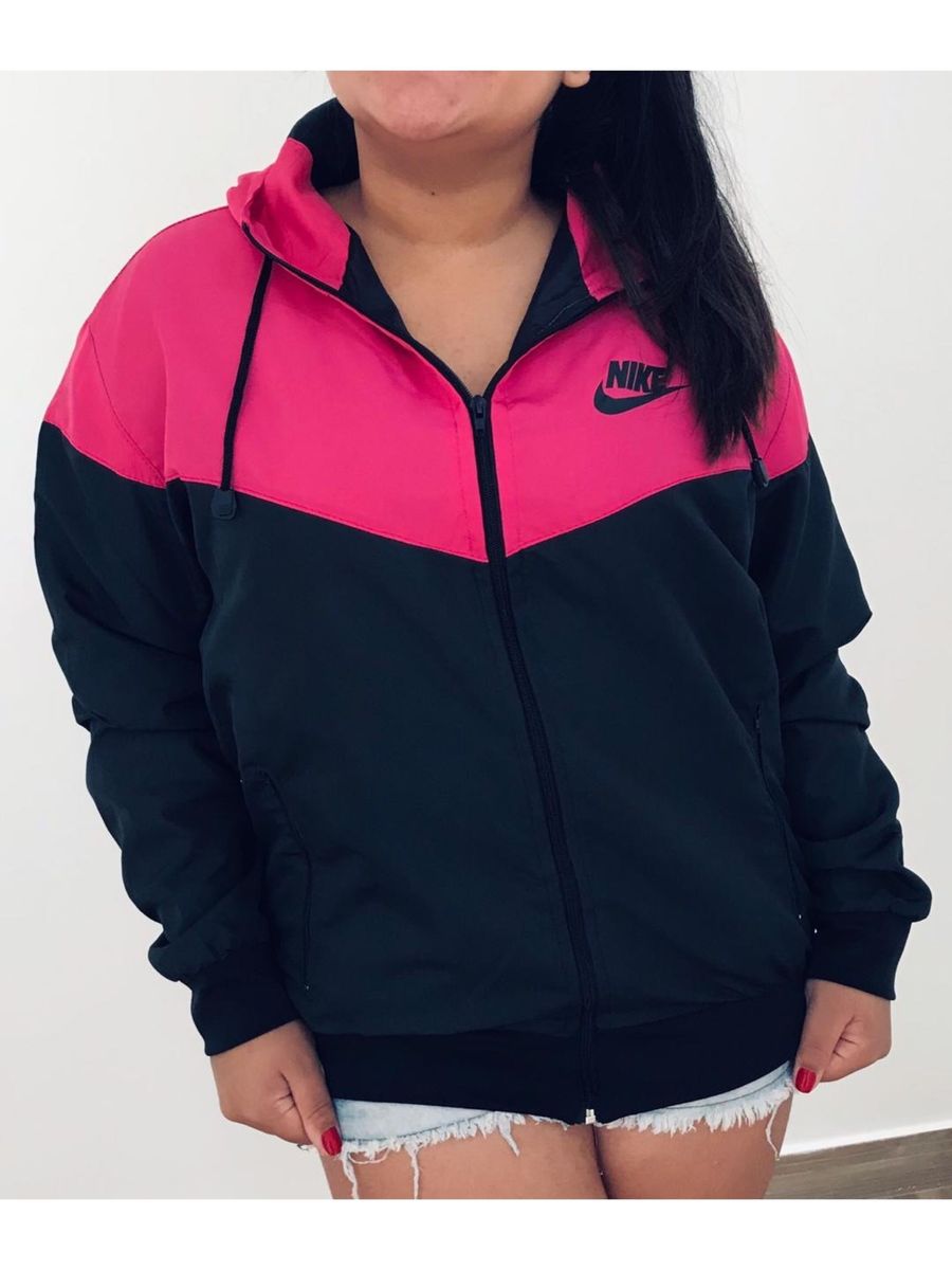 blusa corta vento nike rosa