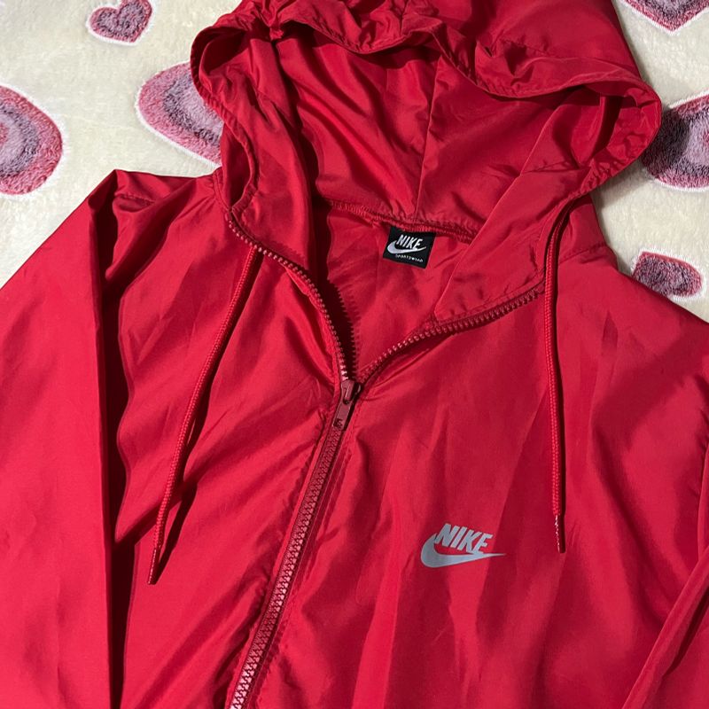 Corta vento nike vermelho sales feminino