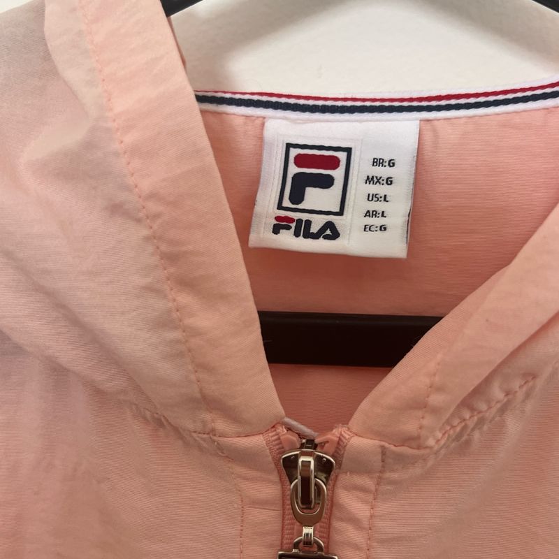 Jaqueta Corta Vento Rosa Claro Fila Fila Nunca Usado 111587513