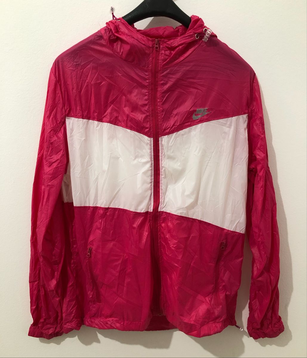 corta vento nike feminina rosa e branca