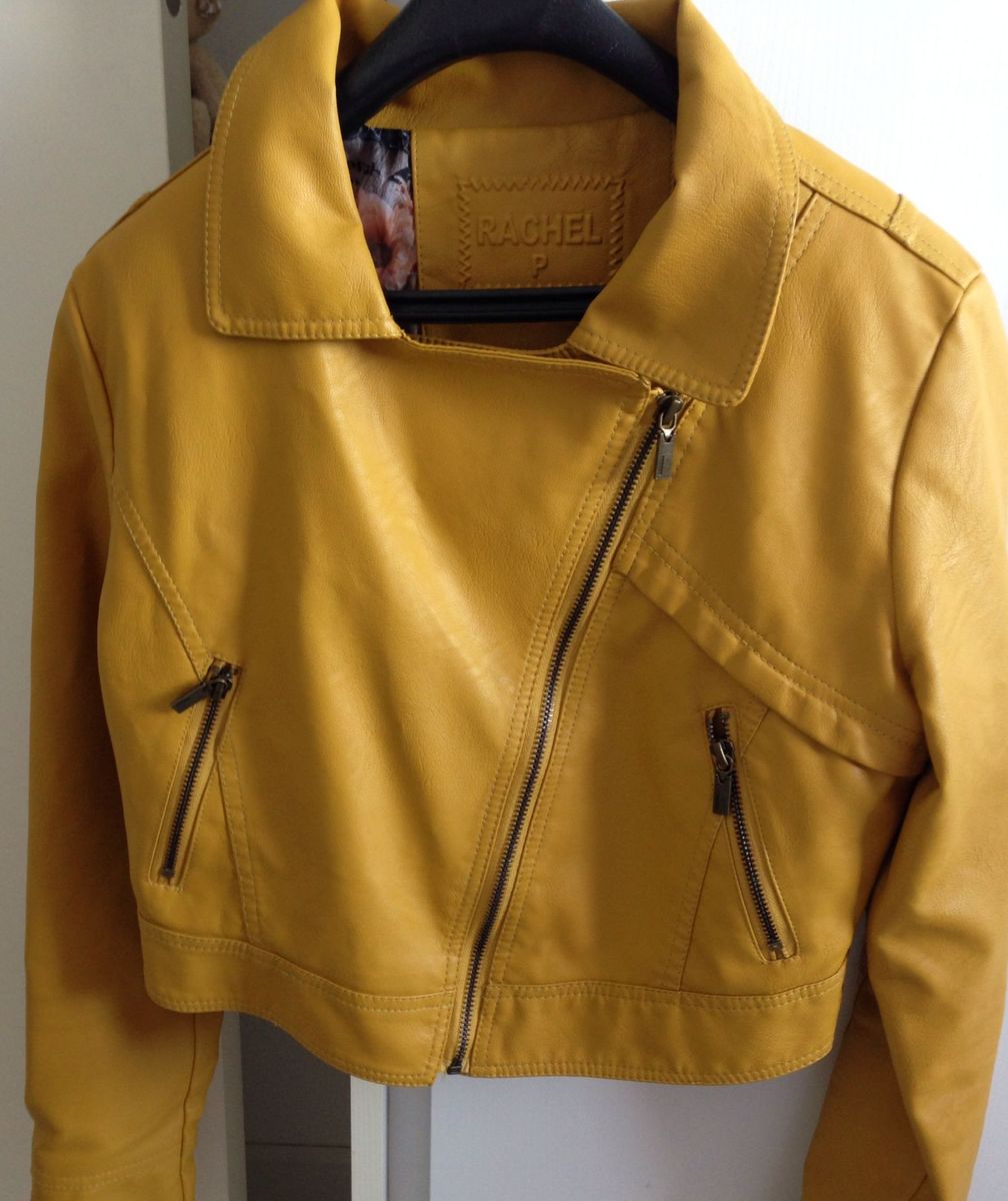 jaqueta couro amarela