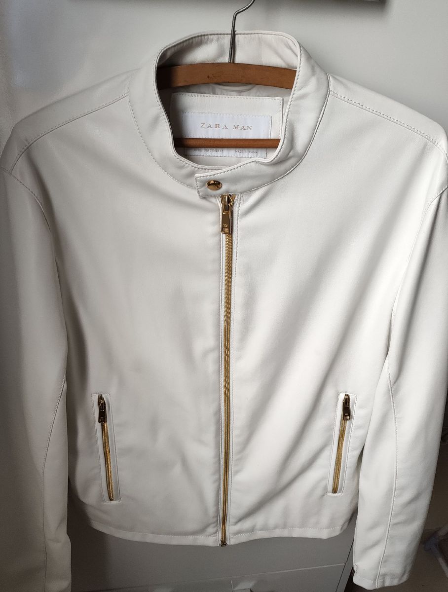 jaqueta de couro masculina zara