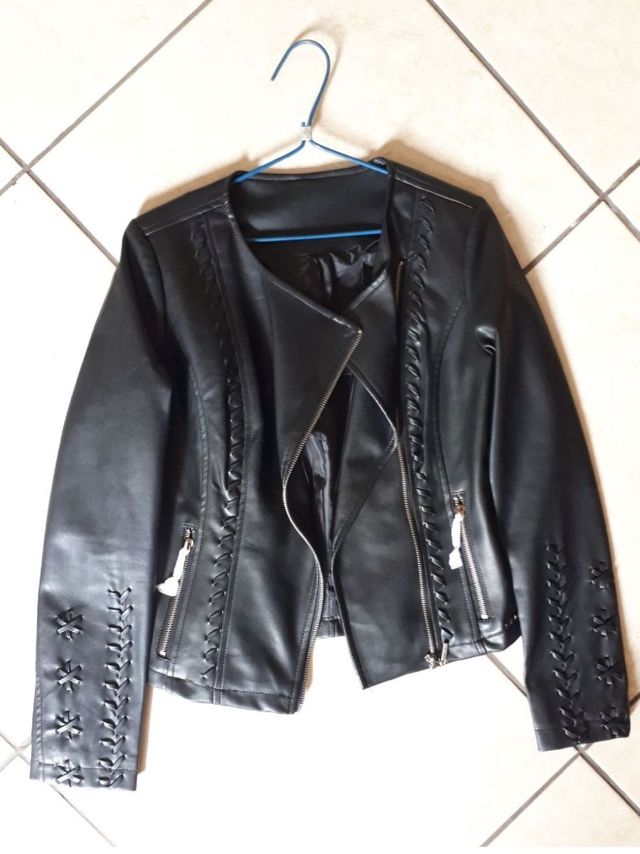 jaqueta de couro colcci