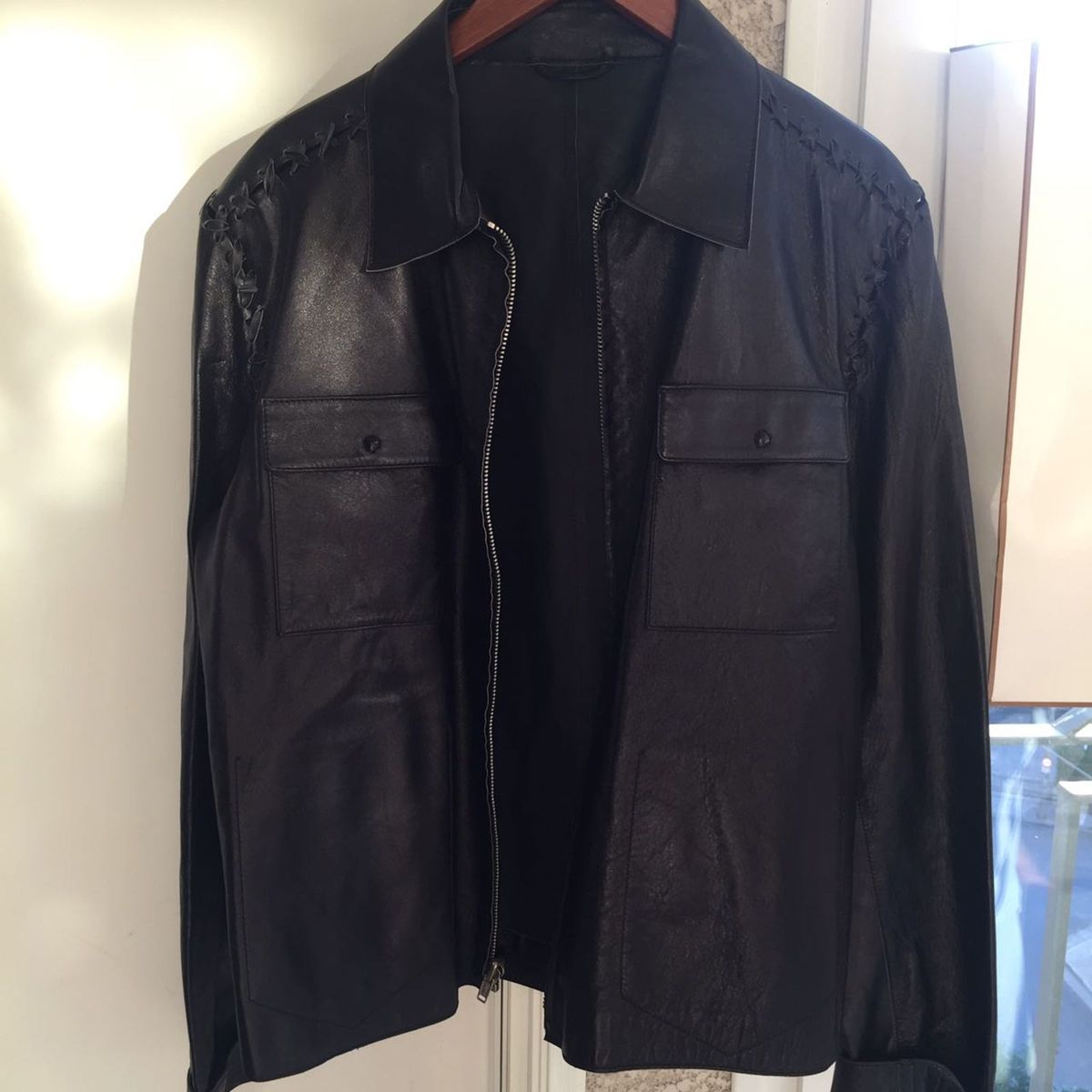 jaqueta de couro dolce gabbana