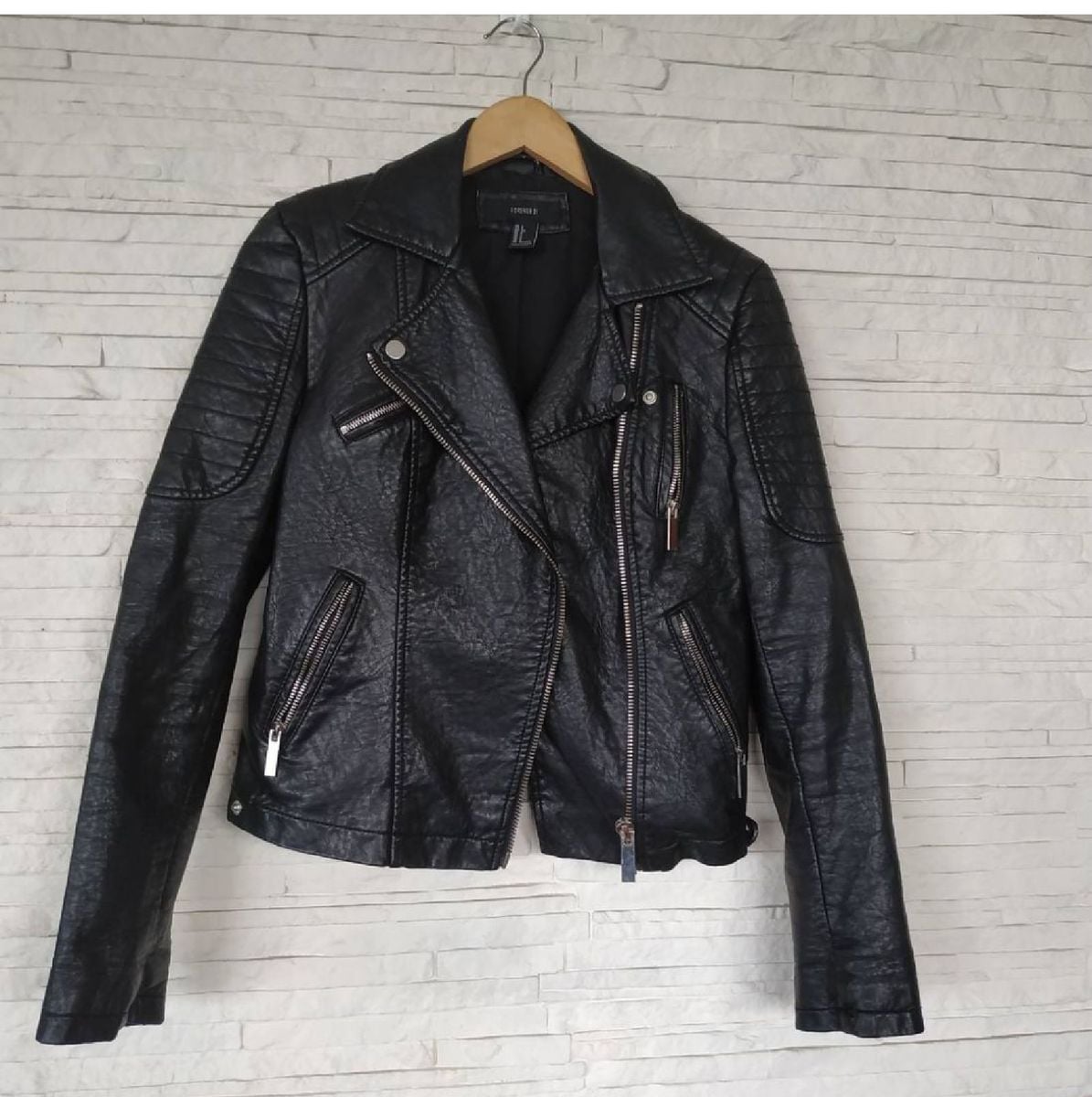 jaqueta couro forever 21