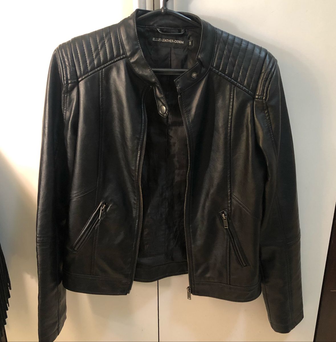 jaqueta couro ellus feminina