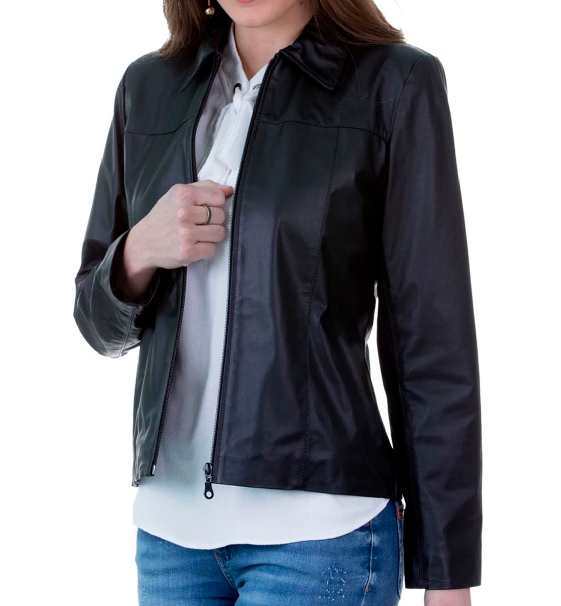 jaqueta de couro feminina enjoei