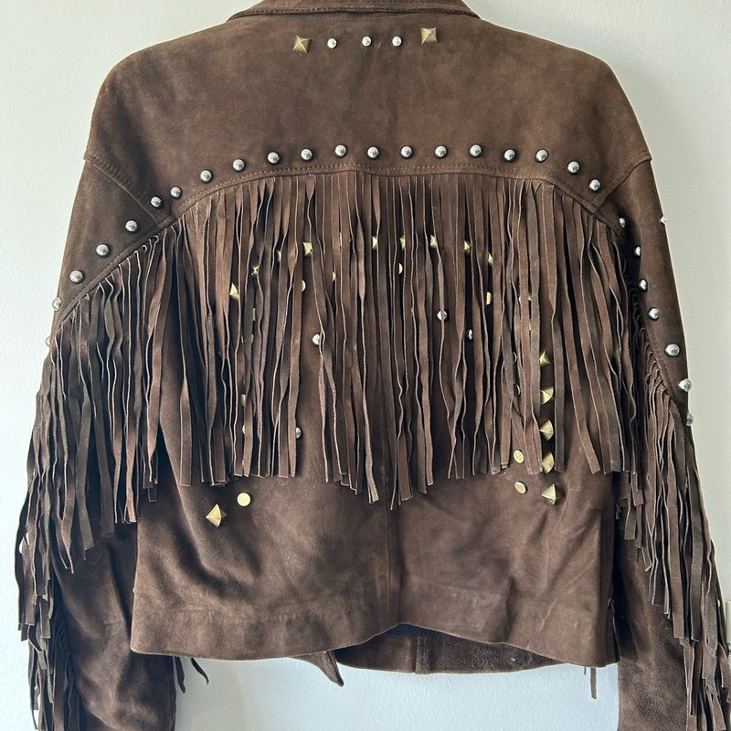 Jaqueta Couro Franjas Zara Zara Usado 108568692 enjoei