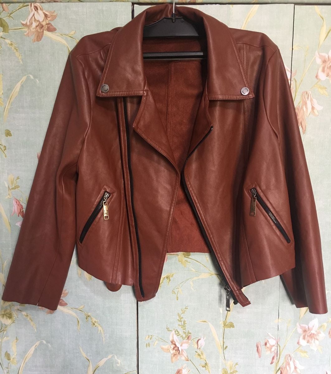 jaqueta de couro de boi