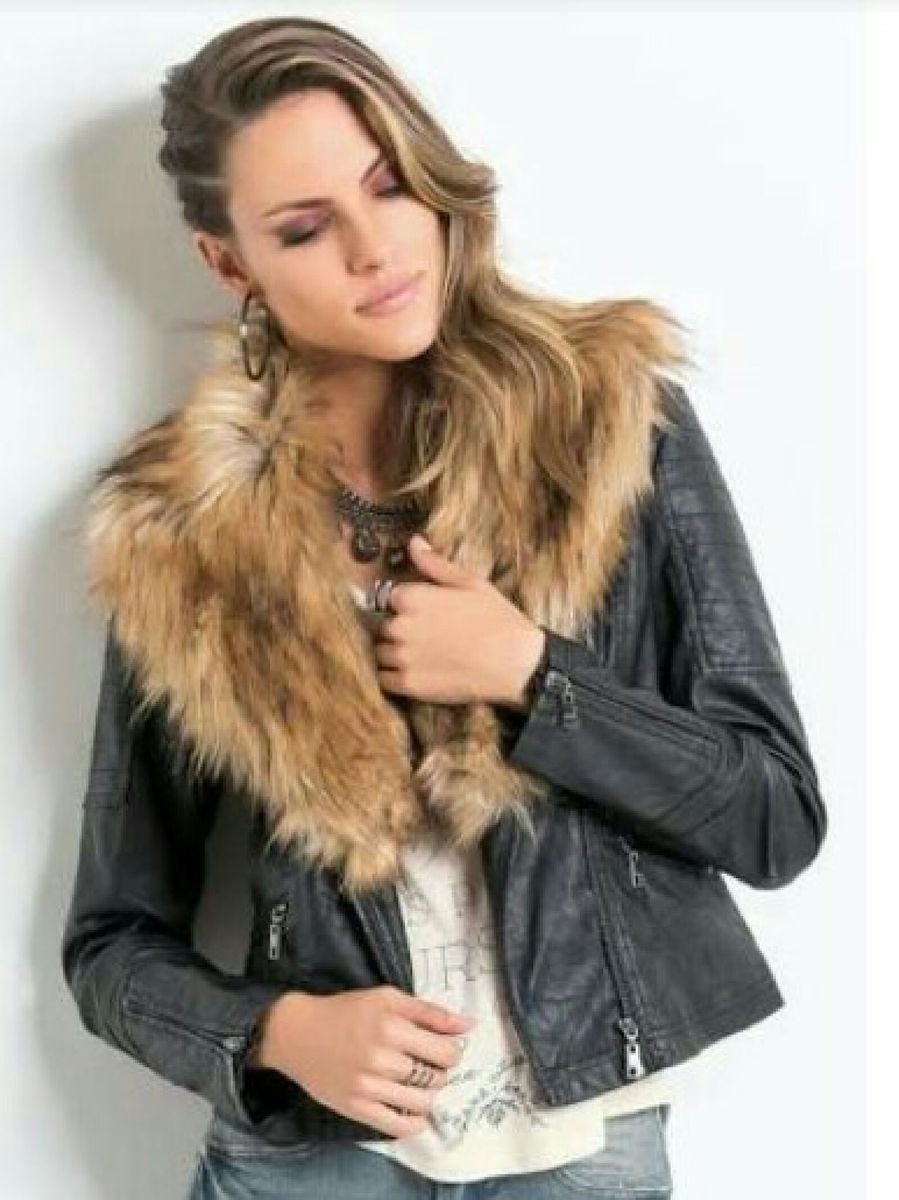 jaqueta couro colcci feminina