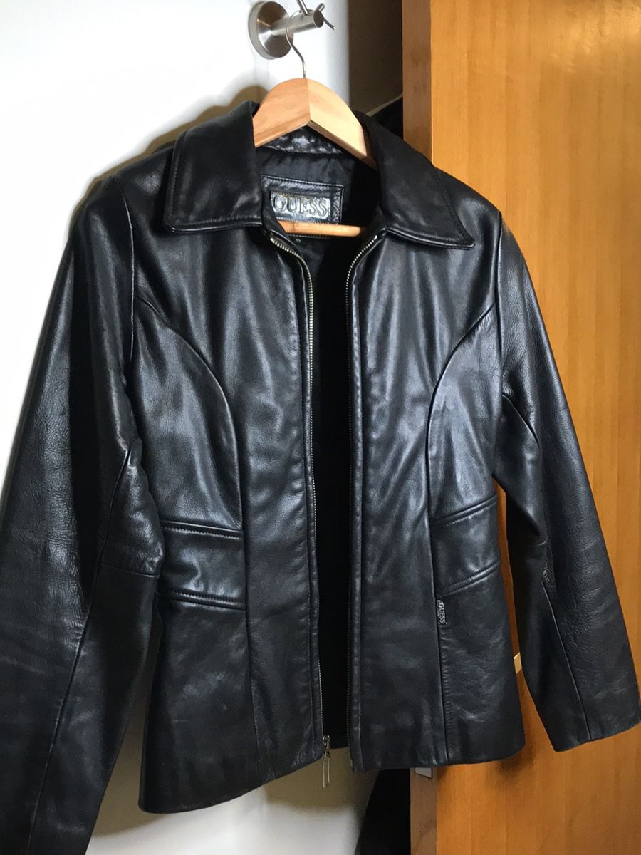 jaqueta couro guess feminina