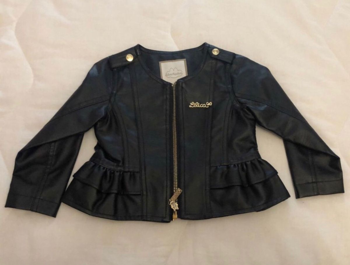 jaqueta de couro lilica ripilica