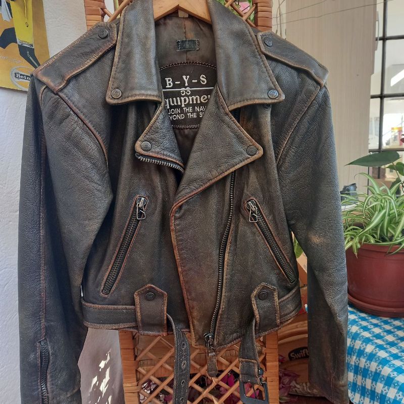 Jaqueta Couro Legítimo Anos 90 Feminina Tamanho M Marca Bunnys