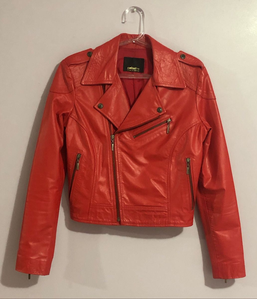 jaqueta de couro feminina colcci