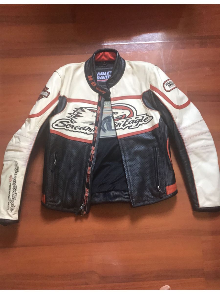 jaqueta de couro harley davidson feminina