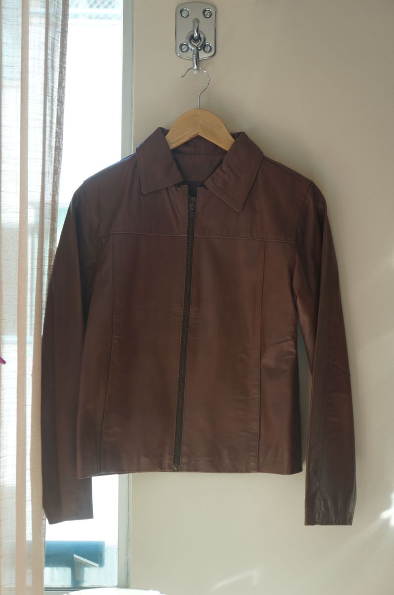 jaqueta couro tina brunelli