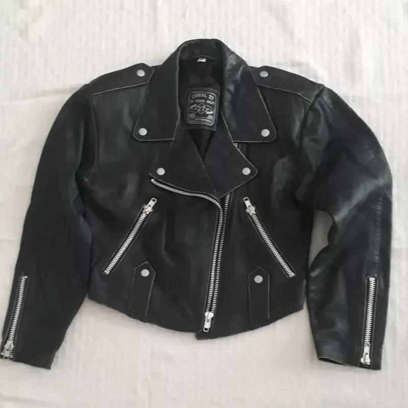 Jaqueta Masculina Jaqueta De Couro Feminina Usada Jaqueta Couro