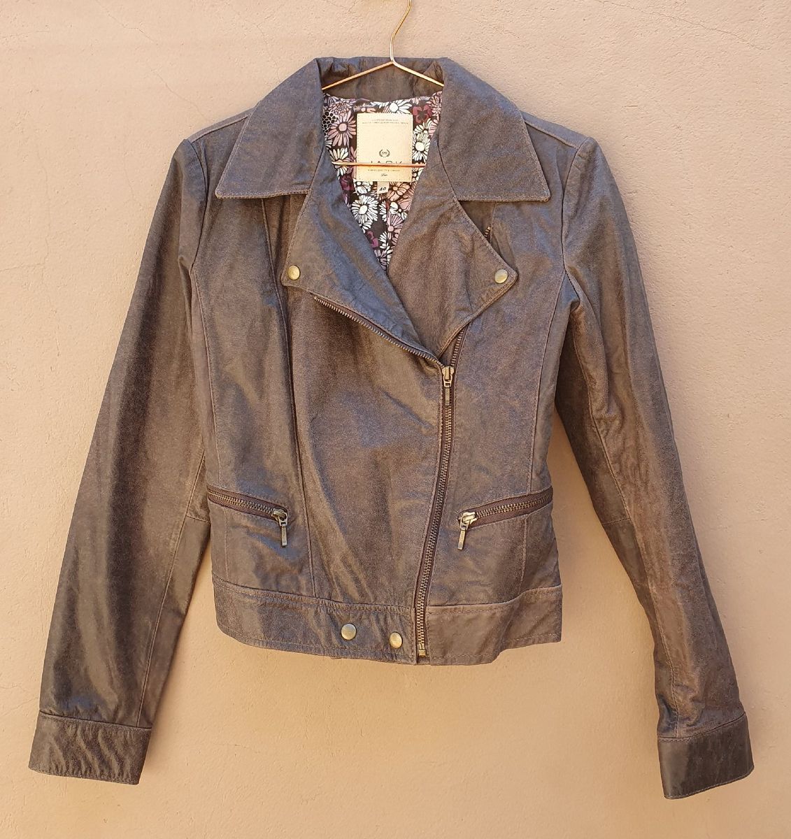 casaco de couro legítimo