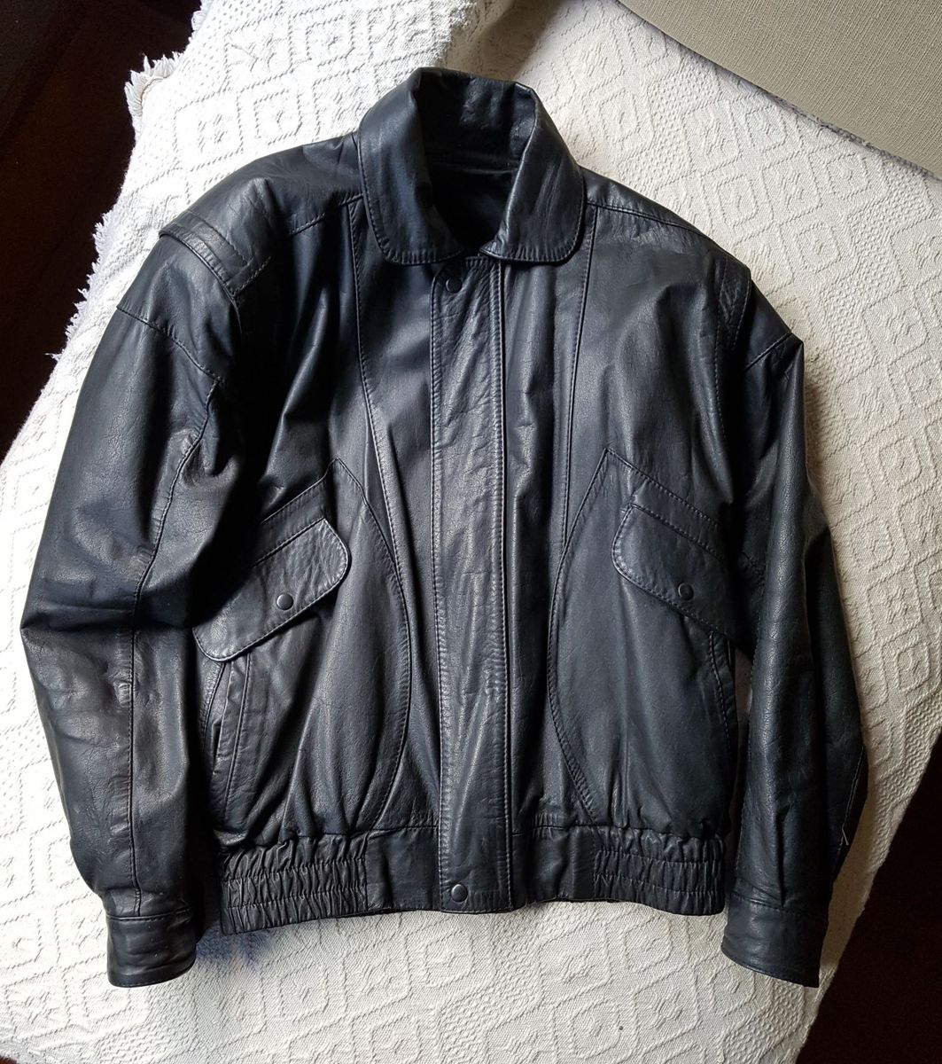 jaqueta de couro de boi masculina