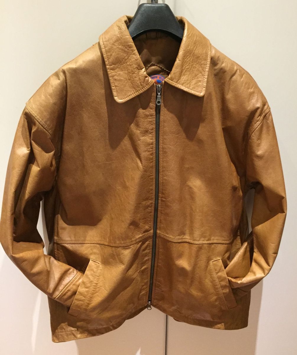 jaqueta de couro caramelo masculina
