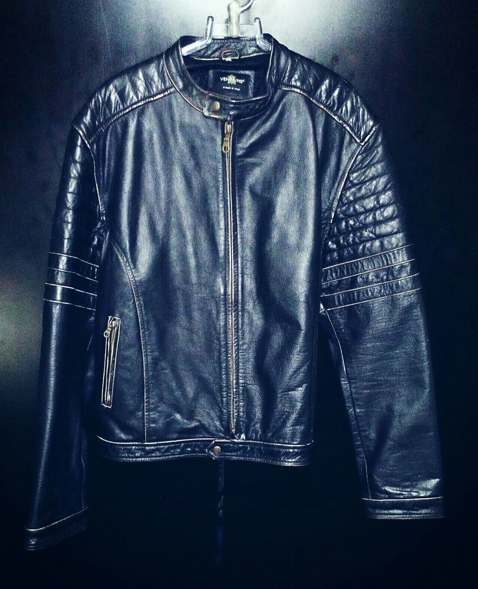 jaqueta de couro masculina usada