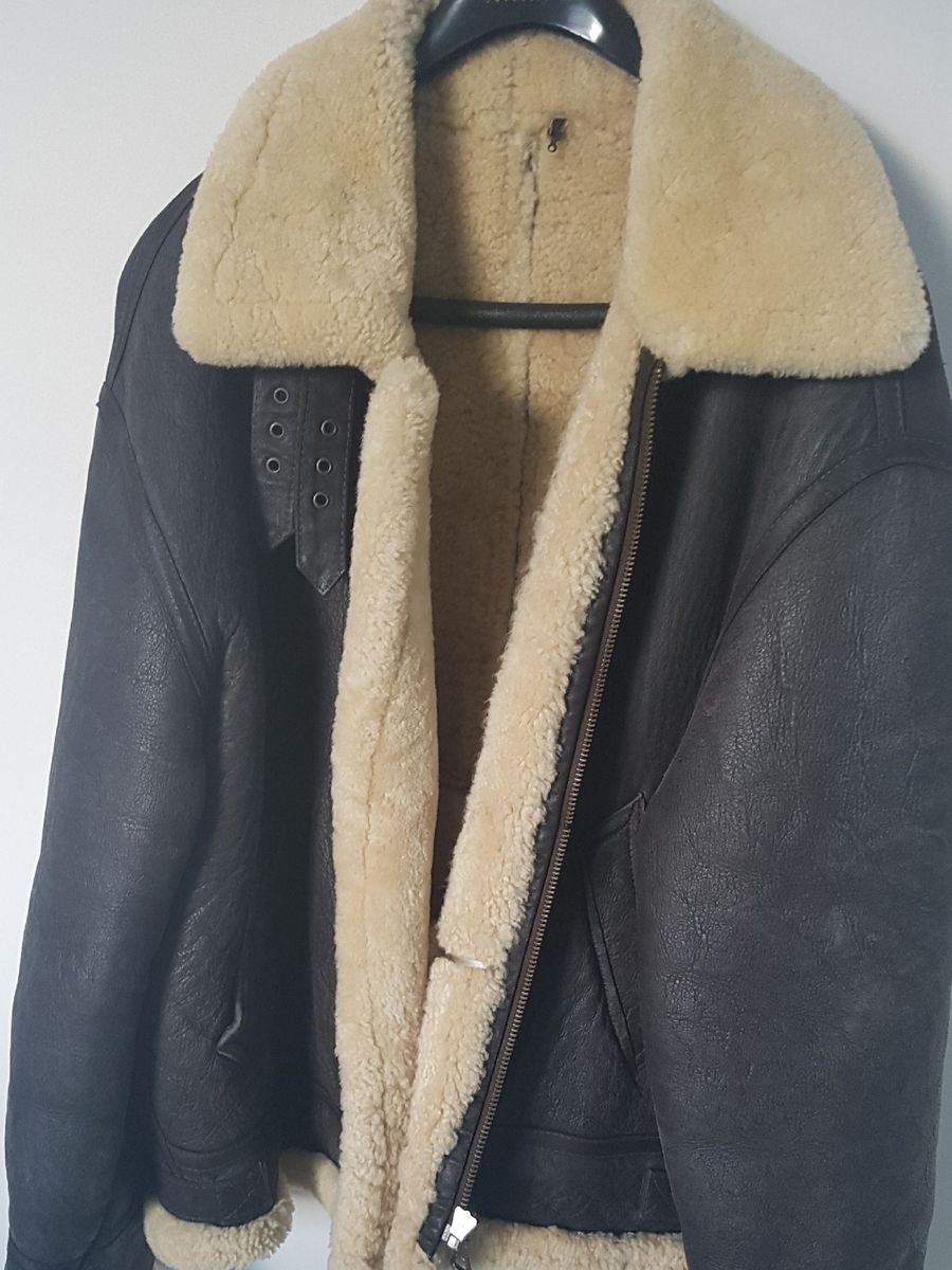jaqueta de couro de ovelha