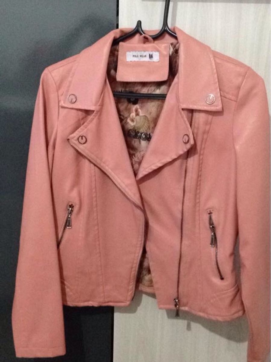 jaqueta de couro polo wear feminina