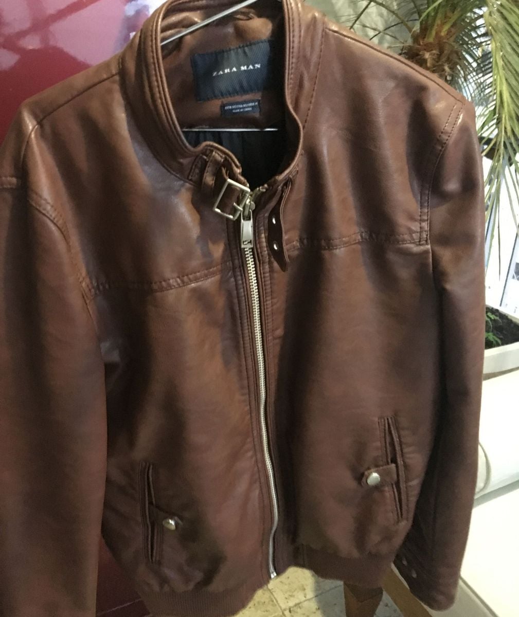 jaqueta couro zara masculina