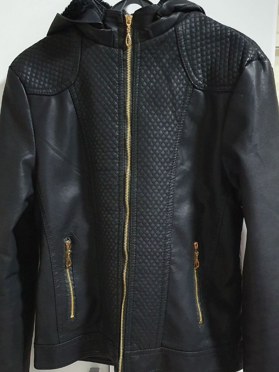 jaqueta de couro tushidi fashion