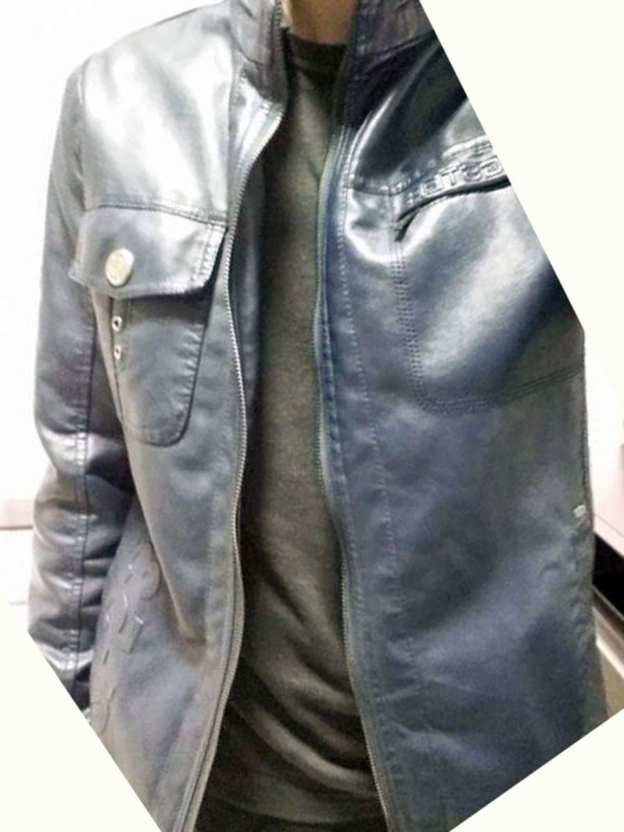 jaqueta de couro gangster com capuz