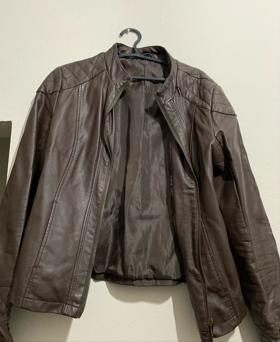 jaqueta de couro hering feminina