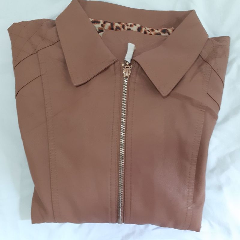 Jaqueta Couro Sintetico Cor Marrom Marca Susy Modelo Italy Style Casaco  Feminino Susy Italy Style Nunca Usado 100898973 enjoei