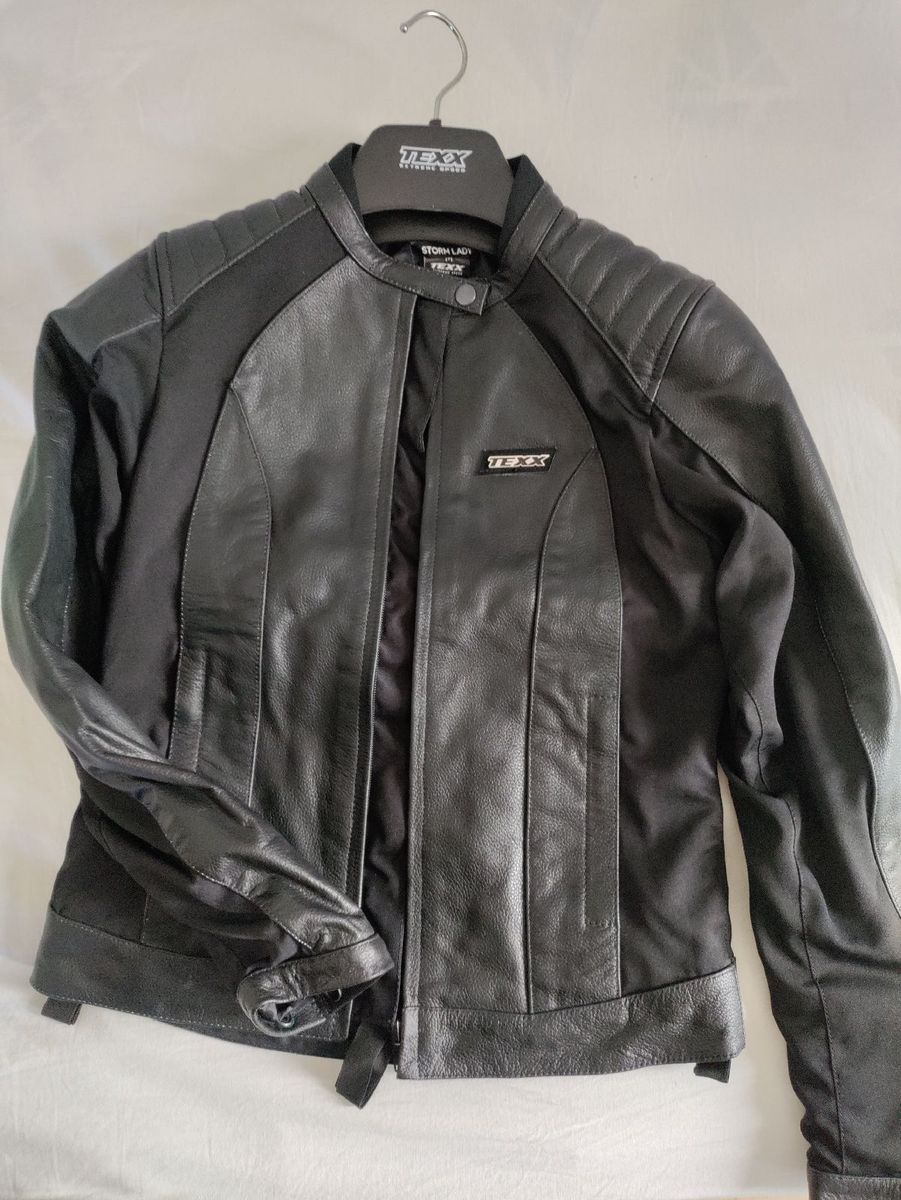 Casaco Jaqueta Couro Texx Jaqueta Texx Sniper V2 Couro Preta Vermelha