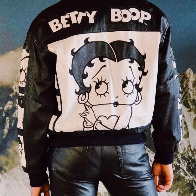 Jaqueta Couro Vintage Betty Boop | Casaco Masculino American Toons