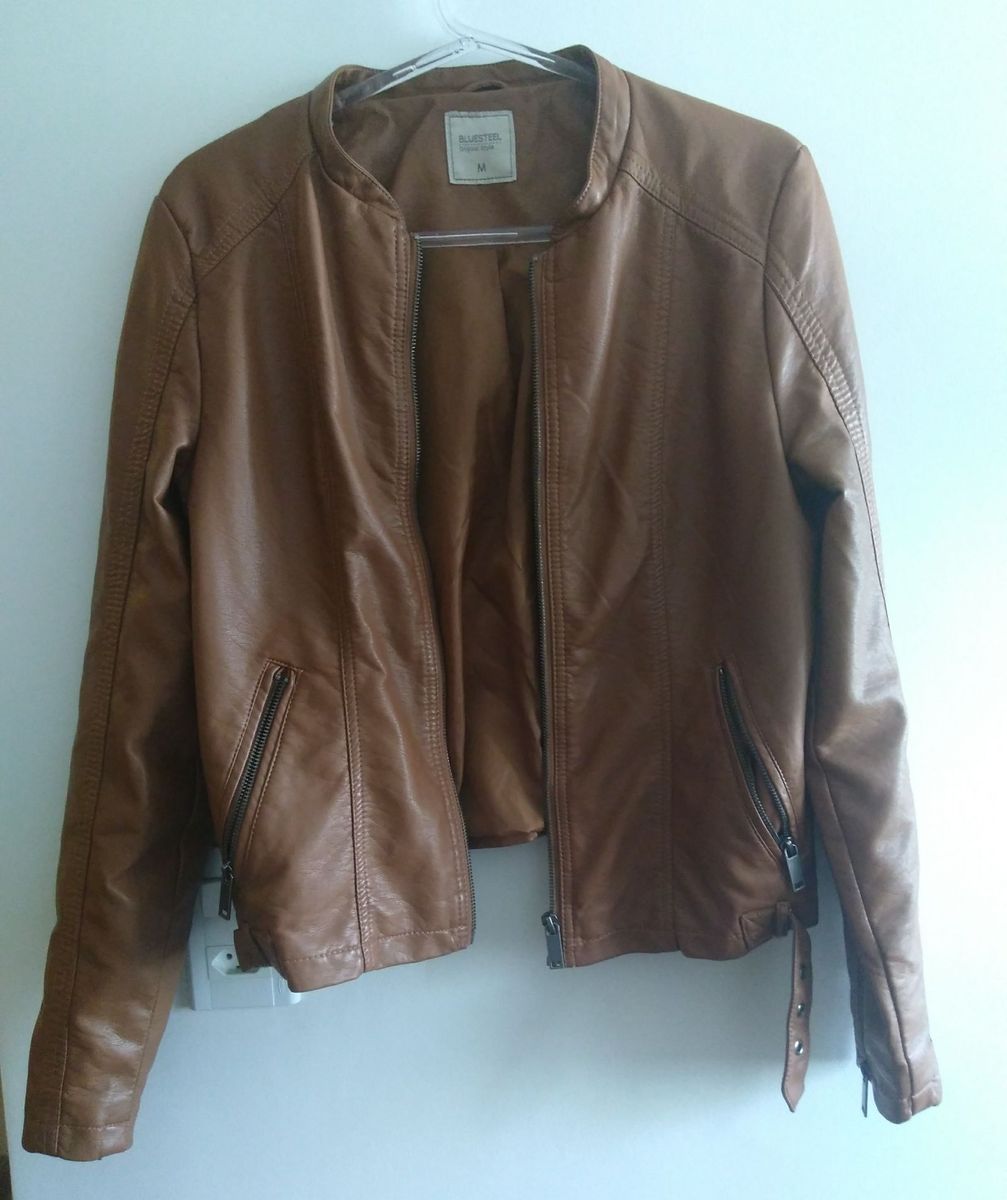 jaqueta de couro vintage