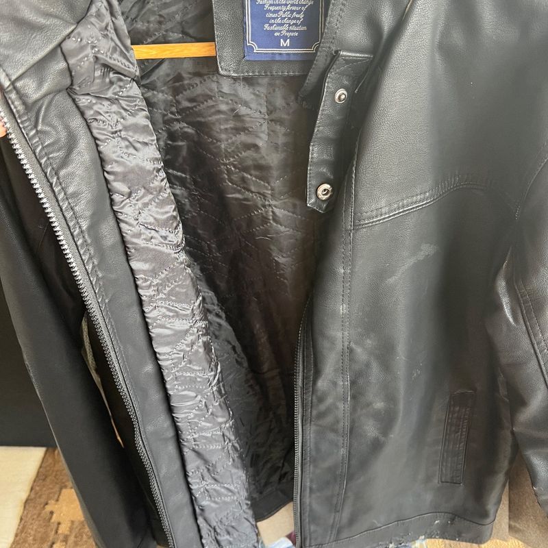 Jaqueta Couro Xinvmong Original Casaco Designer Preto Casaco