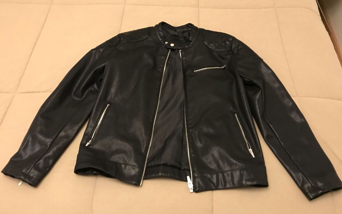jaqueta couro zara masculina