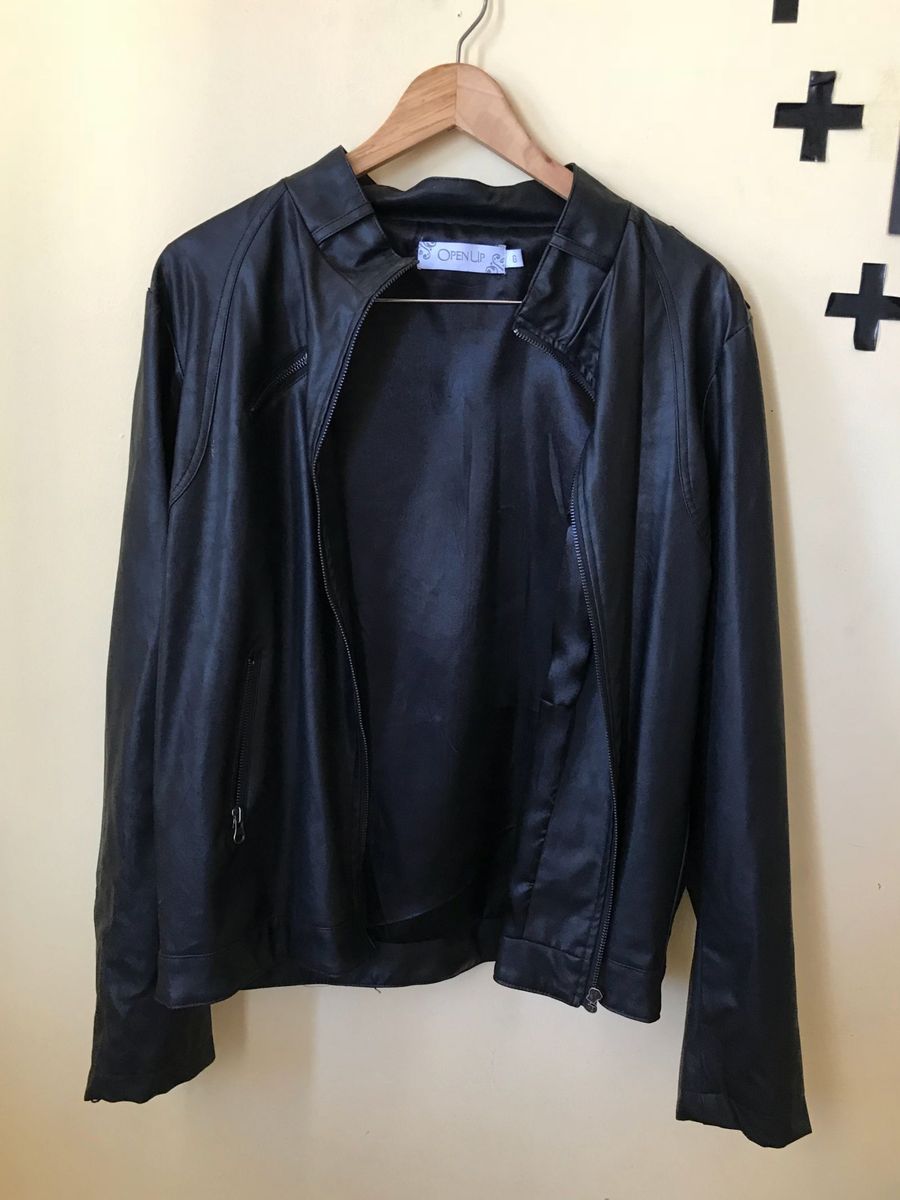 jaqueta de couro leader