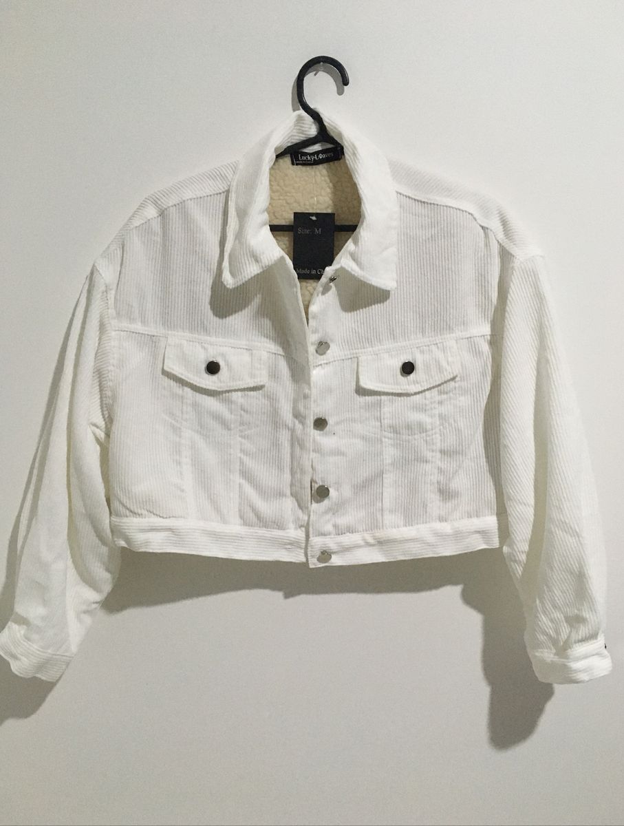 jaqueta feminina forrada com lã de carneiro