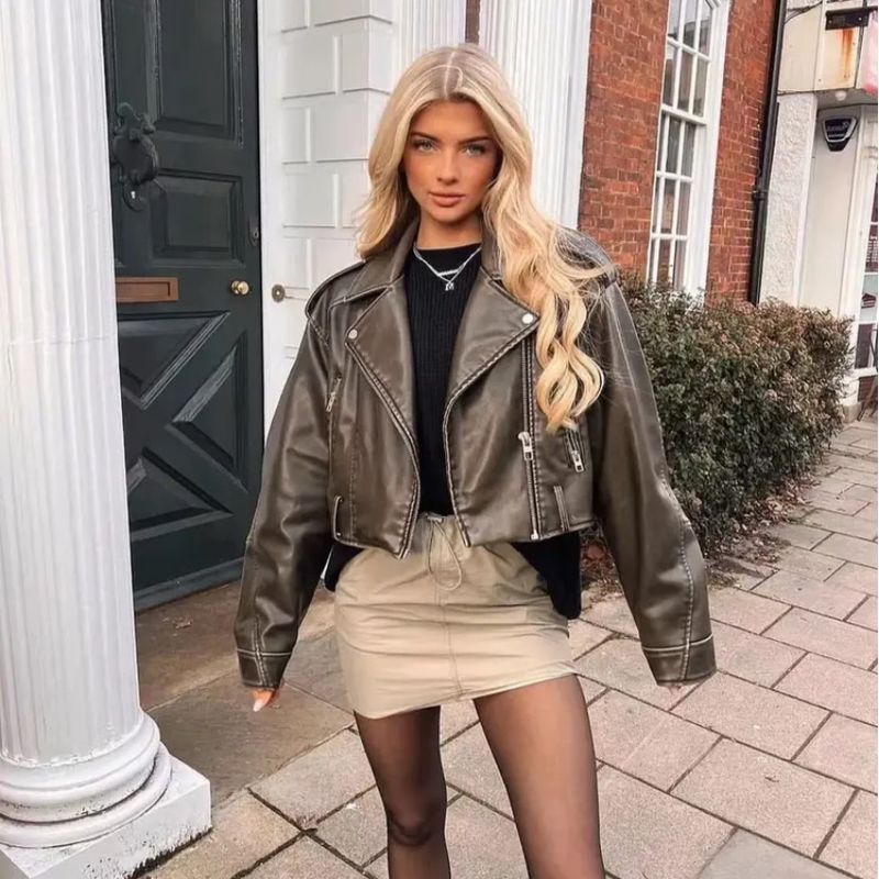 Couro Sintético Jaqueta De Couro Feminina Aliexpress Jaqueta Curta