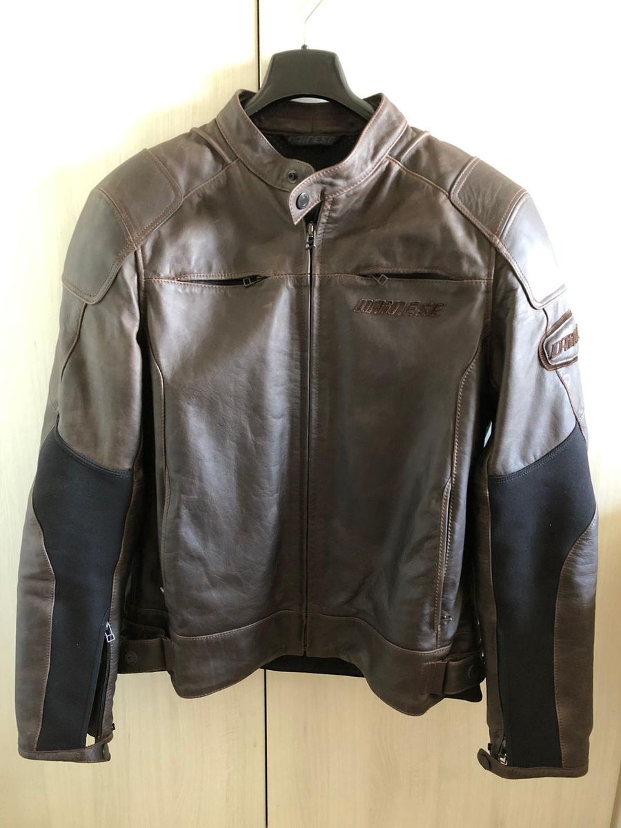 jaqueta de couro motoqueiro dainese