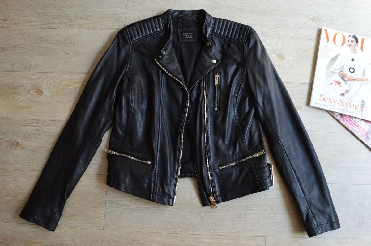 jaqueta couro feminina zara